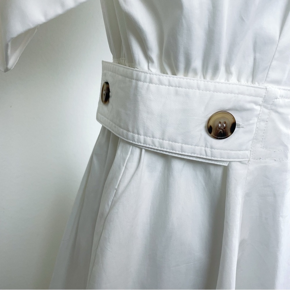 En Saison Lorena Short Sleeve Midi Dress in Off White Small NWT - Picture 5 of 9